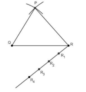 D PQR ~ D LTR. In D PQR, PQ = 4.2 cm, QR =