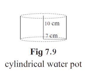 cylindrical water pot fig 7.9