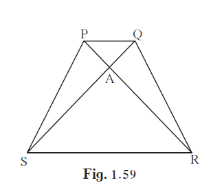 In trapezium PQRS, side PQ || side SR, AR = 5AP, AS = 5AQ then prove that, SR = 5PQ