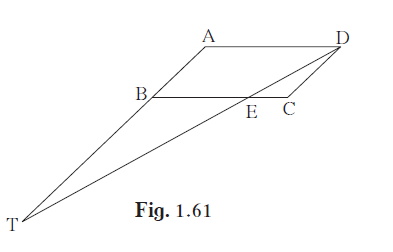 c ABCD is a parallelogram point E is on side BC. Line DE intersects ray AB in point T. Prove that DE ´ BE = CE ´ TE.