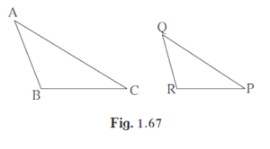 (1) In D ABC and D PQR, in a one to one correspondence AB QR = BC PR = CA PQ then (A) D PQR ~ D ABC (B) D PQR ~ D CAB (C) D CBA ~ D PQR (D) D BCA ~ D PQR