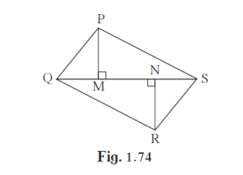 Problem Set 1 | Q 5 | Page 27 In the given figure, PM = 10 cm A(∆PQS) = 100 sq.cm A(∆QRS) = 110 sq.cm then Find NR.