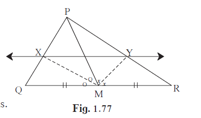 In ∆PQR seg PM is a median. Angle bisectors of ∠PMQ and ∠PMR i