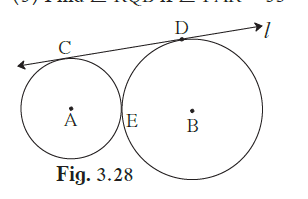 In fig 3.28 the circles with centres A and B touch each