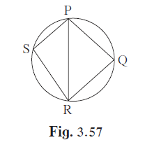 In figure 3.57, c PQRS is cyclic. side PQ @ side RQ