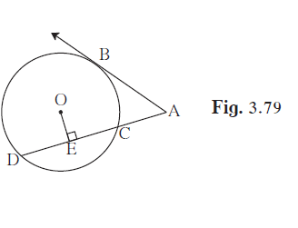 In figure 3.79, O is the centre of the circle and B is a point of contact.