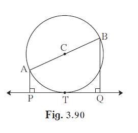 In figure 3.90, seg AB is a diameter of a circle with centre C.