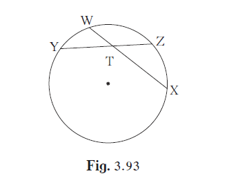 In figure 3.93, m(arc WY) = 44°, m(arc ZX) = 68°, then