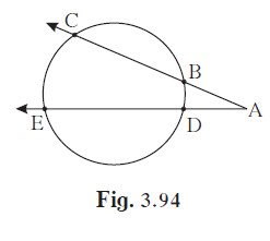 In figure 3.94, (1) m(arc CE) = 54°, m(arc BD) = 23°, find measure of ÐCAE
